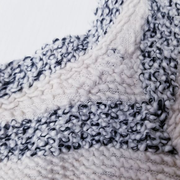 Lucky Brand Sweater Women Size XL Cream Black Pullover Textured - Picture 9 of 13